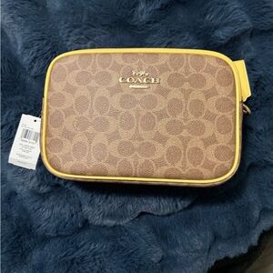 Coach Jaimie Signature Brown and Yellow Crossbody
